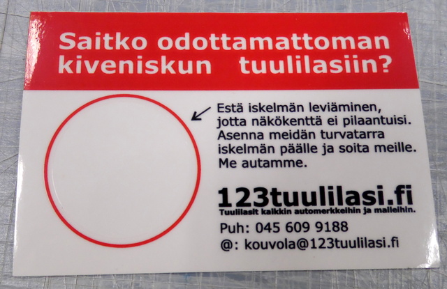 Turvatarra lasille 123 Tuulilasi