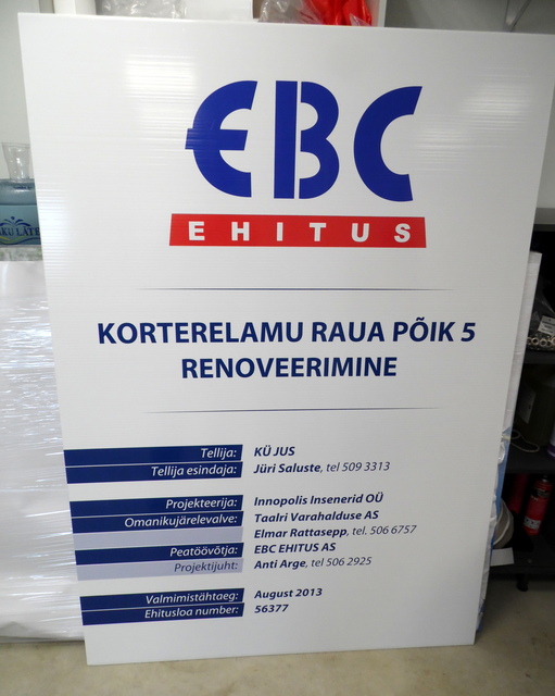 Kyltti EBC Ehitus Kyltti EBC Ehitus