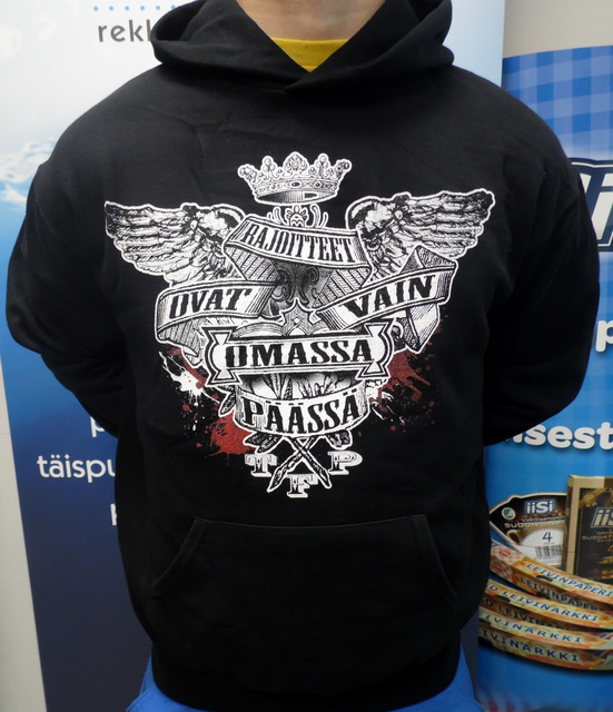Miesten huppari rasteri logolla Miesten huppari rasteri logolla