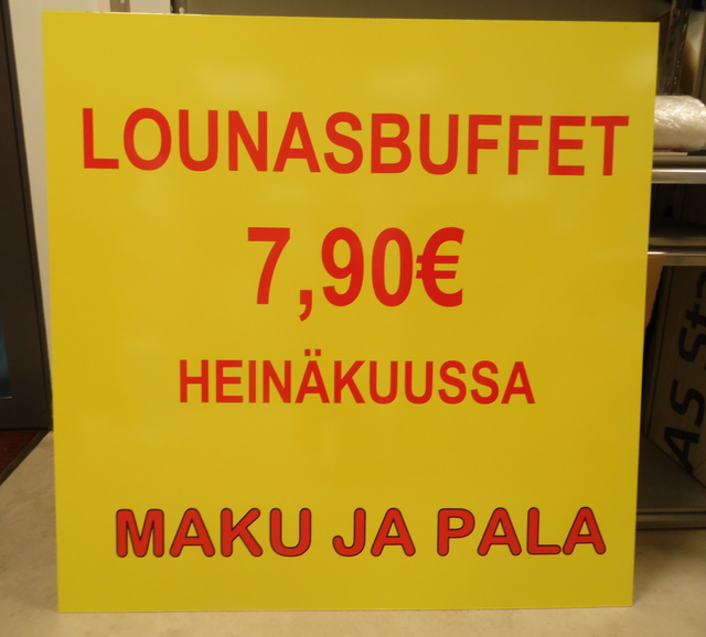 Mainoskyltti MAKU JA PALA