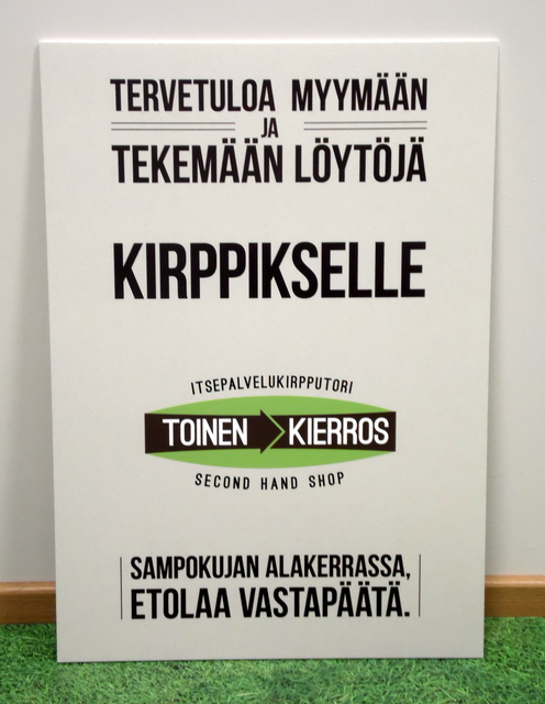 Mainoskyltti KIRPPIKSELLE Mainoskyltti KIRPPIKSELLE