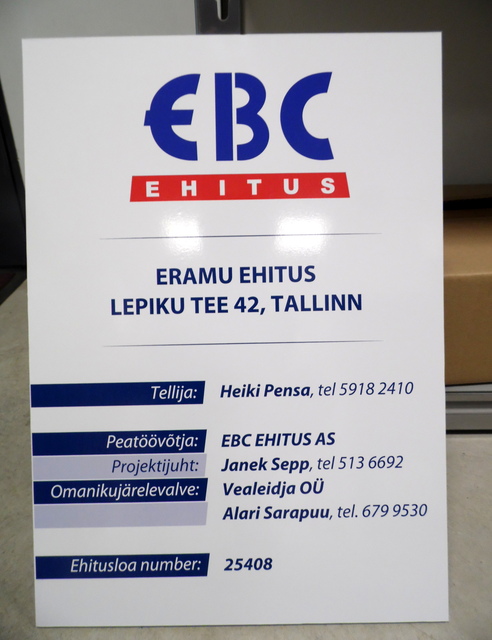 Kyltti EBC Ehitus Kyltti EBC Ehitus