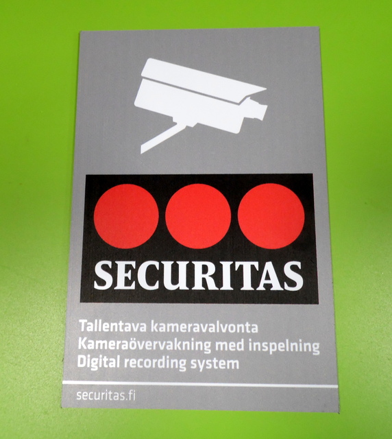 Securitas varoituskyltti