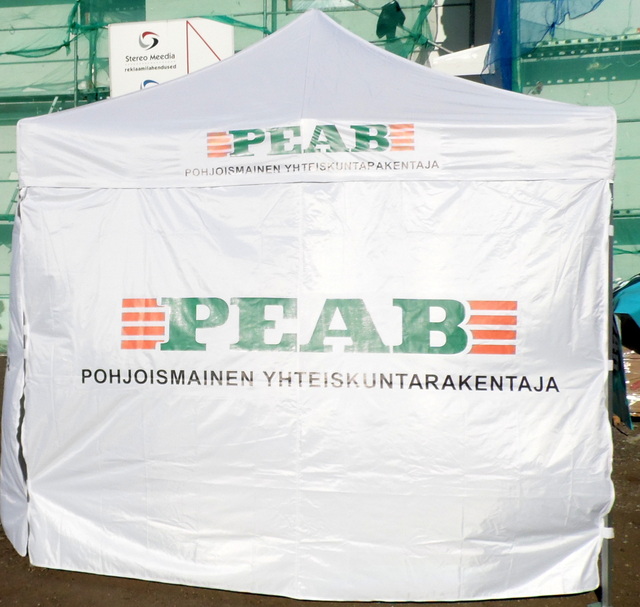 3x3 Pop up teltta logolla Peab 3x3 Pop up teltta logolla Peab