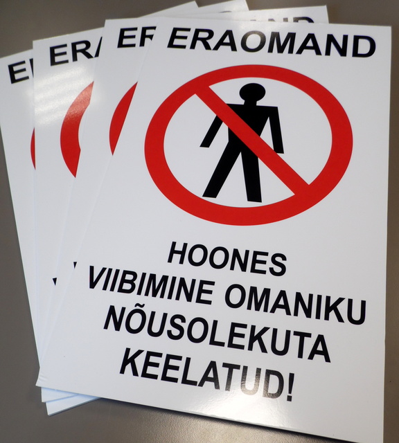 Varoituskyltti Eraomand