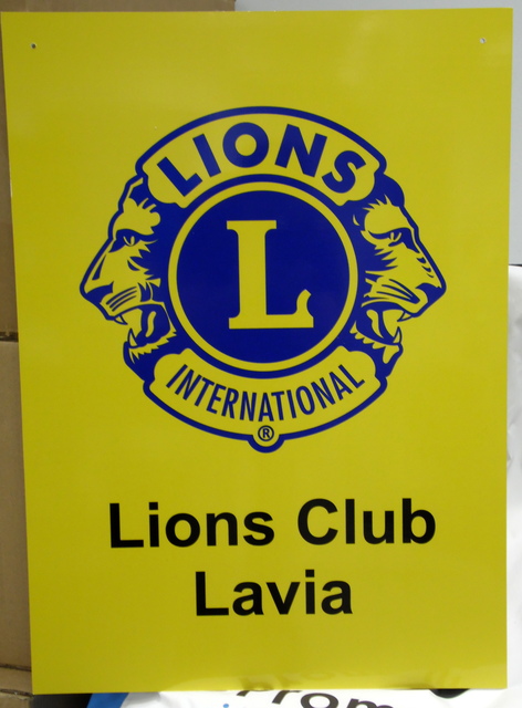 PVC kyltti tarralla Lions Club Lavia