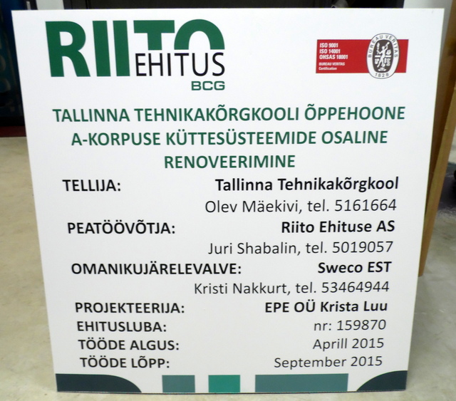 Rakennuskyltti Bip levystä Riito Ehitus Rakennuskyltti Bip levystä Riito Ehitus