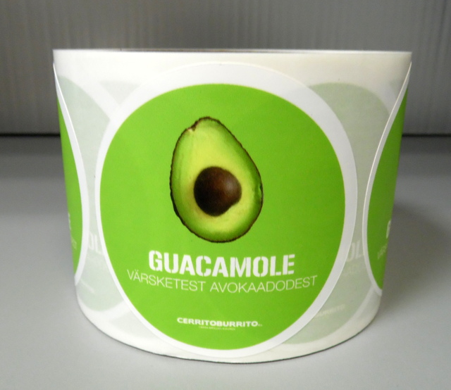 Etikettitarrat rullassa Guacamole