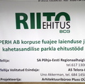 Rakennuskyltti Bip levystä Riito Ehitus