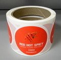 Etikettitarrat rullassa Red Hot Spicy